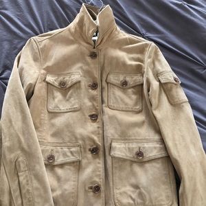 J crew leather utility cargo jacket